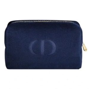 DIOR  Bag Blue Velvet Pouch Zipper NEW BOX